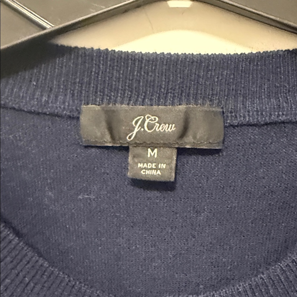 J. Crew Dark Blue Cardigan with Vibrant Pink Detailing - Picture 4 of 9